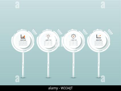 Vector infographic technology design template,integrated circles. Business concept with options. Vector illustration. Used for workflow layout. Stock Vector