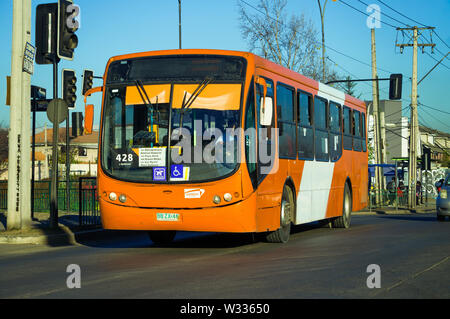 SANTIAGO, CHILE - JULY 2019: A Transantiago bus in Pudahuel Stock Photo