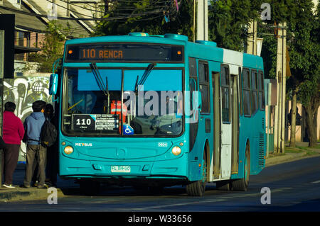 SANTIAGO, CHILE - JULY 2019: A Transantiago bus in Pudahuel Stock Photo