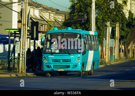 SANTIAGO, CHILE - JULY 2019: A Transantiago bus in Pudahuel Stock Photo