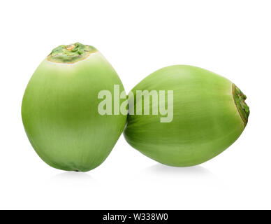 Green coconut fruit isolated on white background Stock Photo