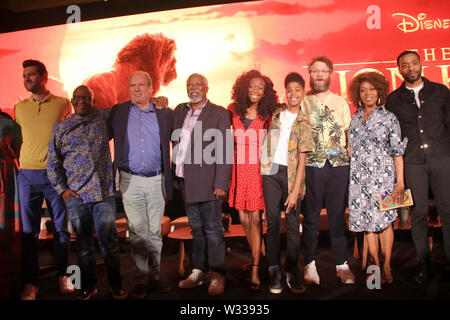 Billy Eichner, Lebo M., Hans Zimmer, John Kani, Shahadi Wright Joseph, JD McCrary, Seth Rogen, Alfre Woodard,Chiwetel Ejiofor  07/10/2019 'The Lion King' Press Conference held at the Montage Beverly Hills Luxury Hotel in Beverly Hills, CA. Photo by I. Hasegawa /HNW/ PictureLux Stock Photo