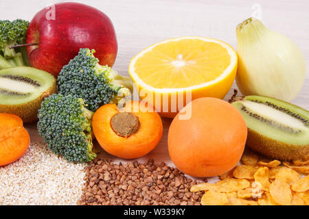 Nutritious food as source vitamin B3, dietary fiber and natural minerals, concept of healthy lifestyles Stock Photo
