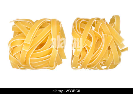 Tagliatelle pasta isolated on white background. With clipping path Stock Photo