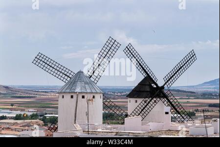 Windmills of Don Quixote in Castilla La Mancha. Spain. Stock Photo