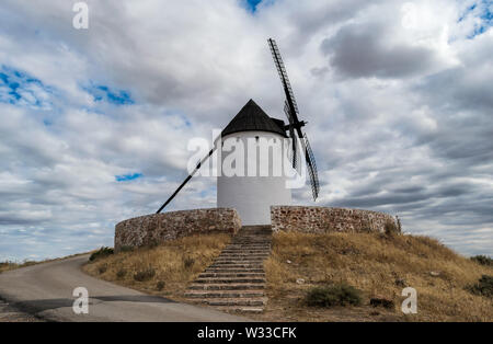 Windmill of Don Quixote in Castilla La Mancha. Spain. Stock Photo