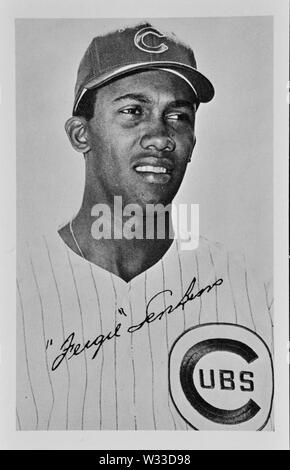 Fergie Jenkins depicted in souvenir photo with Chicago Cubs circa 1960s Stock Photo