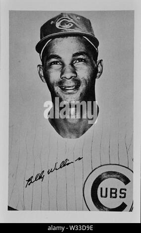 Billy Wililiams, Chicago Cubs palyer depicted on souvenir photo circa 1960s. Stock Photo