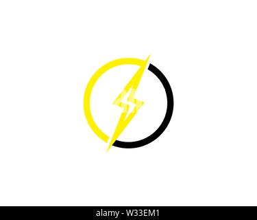 A Letter Lightning Logo Template vector icon illustration design Stock Photo