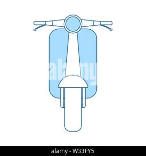 Scooter Icon. Thin Line With Blue Fill Design. Vector Illustration. Stock Vector