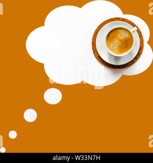A Cup of coffee in your mind. Place for your text or advertising. Stock Photo
