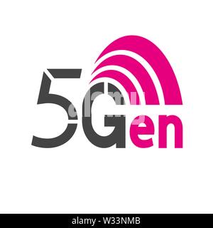 5G network logo. Logo network 5G connection. Wireless network 5th deneration. EPS 10. Stock Vector