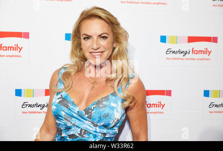 Hamburg, Germany. 11th July, 2019. Christine Neubauer, actress, comes to the 'Ernsting's family Fashion Show' in the Villa im Heinepark. Credit: Georg Wendt/dpa/Alamy Live News Stock Photo
