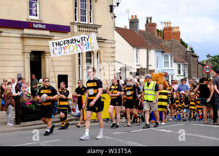 The 2019 Carnival procession in  Thornbury south Gloucestershire UK Stock Photo