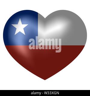 flag of Chile in heart shape. vector illustration. Stock Vector