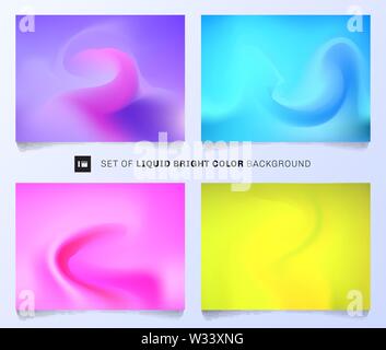 Set of liquid bright color background. Modern abstract covers layout design template. Vivid olors gradient you can use for annual report, poster,  ban Stock Vector