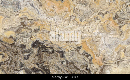 Yellow marble pattern with black inclusions. Abstract texture and background. 2D illustration Stock Photo
