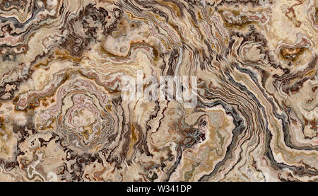 Multicolor abstract onyx tile with wavy pattern. 2D illustration. Natural beauty Stock Photo