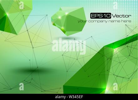 Abstract technology futuristic network - fantasy plexus background - vector illustration Stock Vector