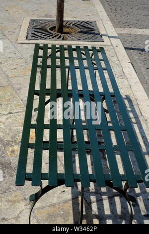 Corfu Corfu town a simple public seat to wait for a bus it seemed a subject to photograph. Stock Photo