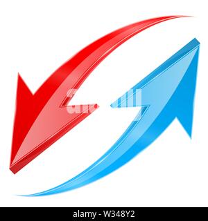 Red and blue arrows in circular motion Stock Vector