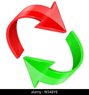 Red and green arrows in circular motion Stock Vector