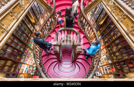 Livraria Lello in Porto. Famous Lello bookstore Stock Photo