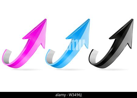 UP arrows. 3d shiny web icons Stock Vector