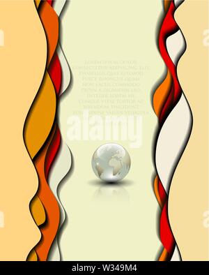Abstract business design and cutout elements with earth in the middle Stock Vector