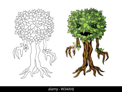 Monster plant illustration. Vector label isolated on white background Stock Vector