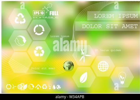 Environment. Vector web and mobile interface info graphic template. Flat corporate website design. Stock Vector