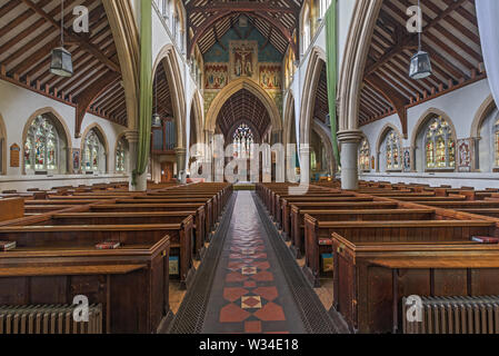 Interior of St Martin's Church in Dorking, Surrey, UK Stock Photo