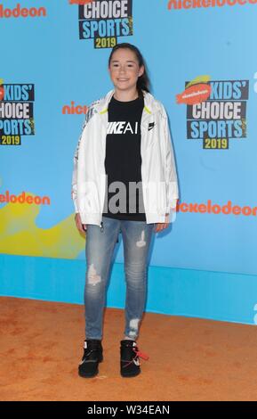 Olivia Moultrie at arrivals for Nickelodeon's Kids' Choice Sports Awards 2019, Barker Hangar, Santa Monica, CA July 11, 2019. Photo By: Elizabeth Goodenough/Everett Collection Stock Photo