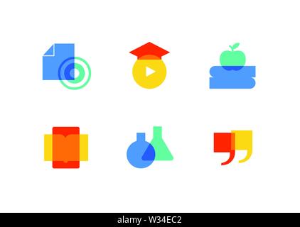 Online education - modern flat design style icons set Stock Vector