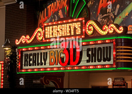Entrance to the Really Big 3D Show at Hershey's Chocolate World in Pennsylvania, USA Stock Photo
