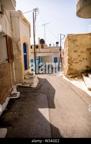 Malia, Crete, Greece - May 27, 2019. Daytime view of the streets in Malia, Old part of the town Stock Photo