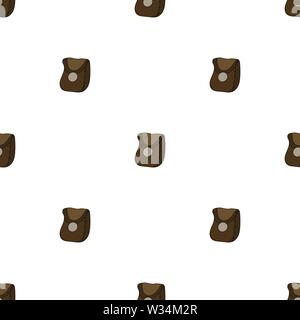 Seamless pattern with leather bag on white background. Medieval handbag. Vector illustration for design, web, wrapping paper, fabric, wallpaper. Stock Vector