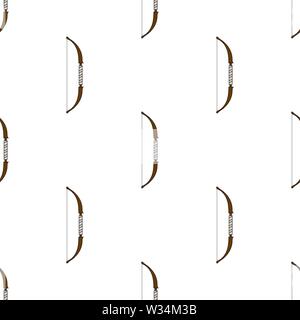 Seamless pattern with bow weapon on white background. Vector illustration for design, web, wrapping paper, fabric, wallpaper. Stock Vector