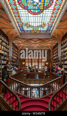 Famous Lello bookstore in Porto, associated with Harry Potter. Portugal Stock Photo