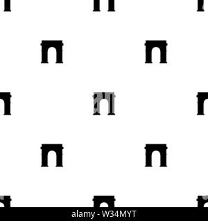 Seamless pattern with triumphal arch icon on white background. Vector illustration for design, web, wrapping paper, fabric, wallpaper. Stock Vector