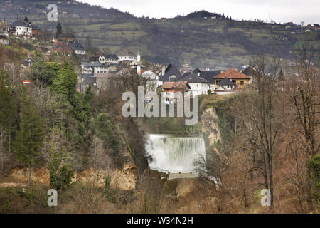 Waterfall in Jajce. Bosnia and Herzegovina Stock Photo