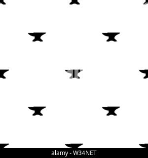 Seamless pattern with black anvil. Blacksmith, repair. Vector illustration for design, web, wrapping paper, fabric, wallpaper. Stock Vector
