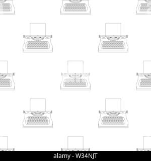 Seamless pattern with typewriter machine. Journalist equipment. Vintage tehnology. Keyboard. Antique equipment. Vector illustration for design, web, w Stock Vector