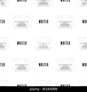 Seamless pattern with typewriter machine. Journalist equipment. Vintage tehnology. Keyboard. Antique equipment. Vector illustration for design, web, w Stock Vector
