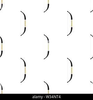 Seamless pattern with bow weapon on white background. Archery weapon. Ninja equipment. Cartoon style. Vector illustration for design, web, wrapping pa Stock Vector