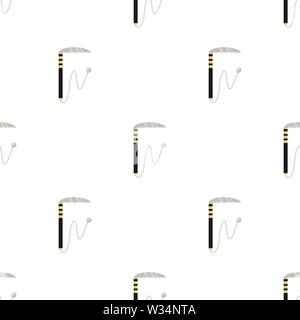 Seamless pattern with kusarigama. Ninja weapon. Samurai equipment. Cartoon style. Vector illustration for design, web, wrapping paper, fabric, wallpap Stock Vector
