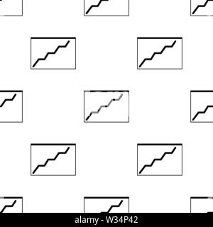 Seamless pattern with growing chart icon on white background. Business concept. Schedule. Vector illustration for design, web, wrapping paper, fabric. Stock Vector