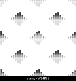 Seamless pattern with equalizer icons on white background. Music recording studio template. Vector illustration for design, web, wrapping paper, fabri Stock Vector
