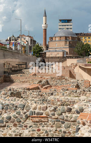 Banya Bashi Mosque and Serdica Ruins, Sofia, Bulgaria Stock Photo