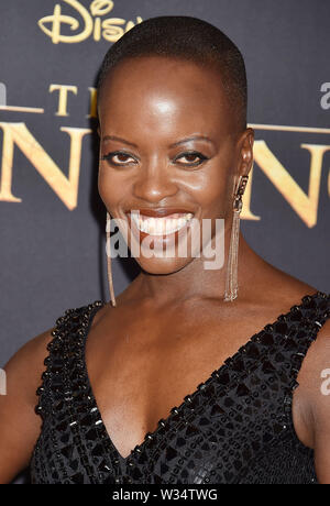 HOLLYWOOD, CA - JULY 09: Florence Kasumba attends the premiere of Disney's 'The Lion King' at the Dolby Theatre on July 09, 2019 in Hollywood, Califor Stock Photo